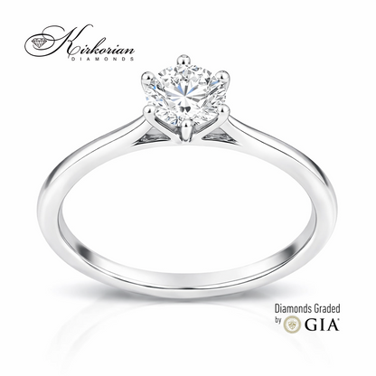 Солитер годежен пръстен бяло злато с диамант 0.50ct GIA модел K631 класически дизайн