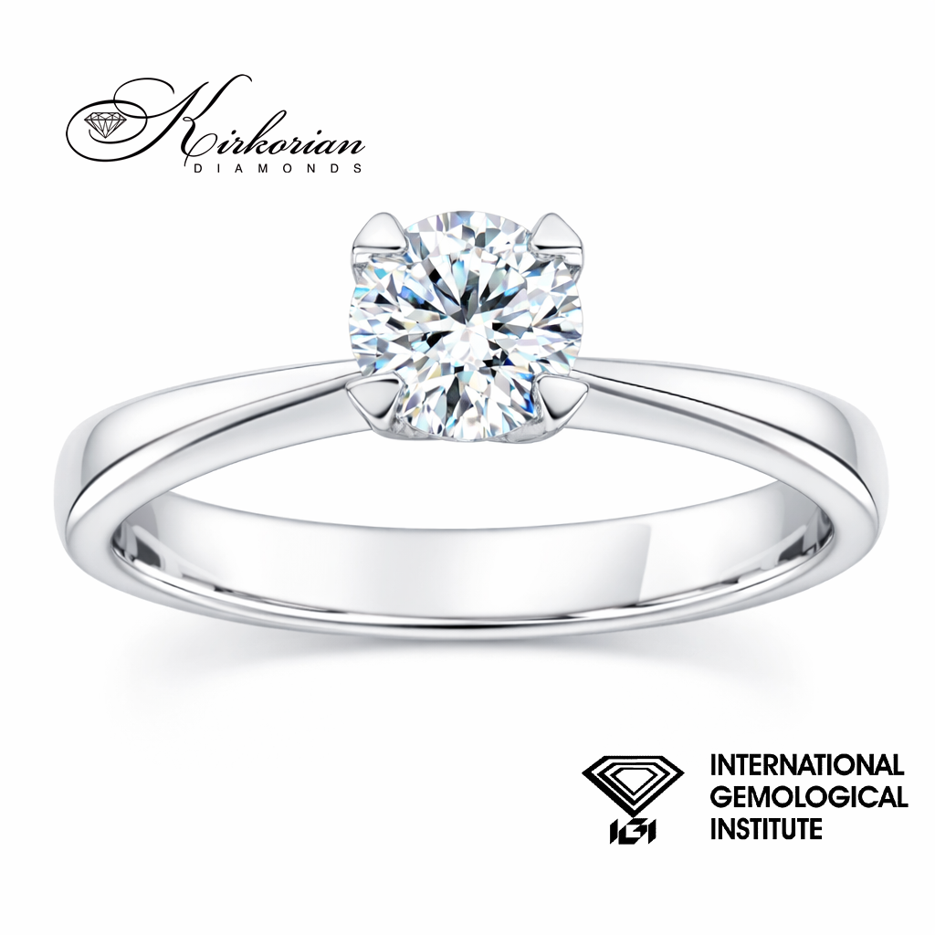 годежен пръстен с диамант 0.50 ct IGI бяло злато 14K модел K635