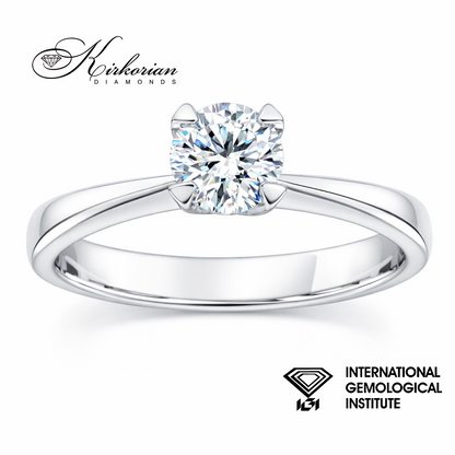 годежен пръстен с диамант 0.50 ct IGI бяло злато 14K модел K635