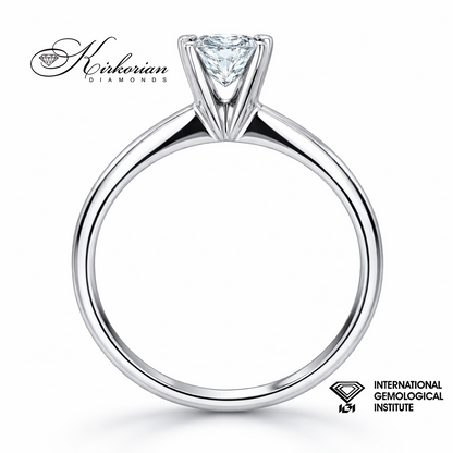 страничен профил годежен пръстен бяло злато 14K диамант 0.50 ct IGI K635