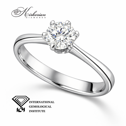 годежен пръстен бяло злато 18k с диамант 0.50 ct IGI сертификат модел K643