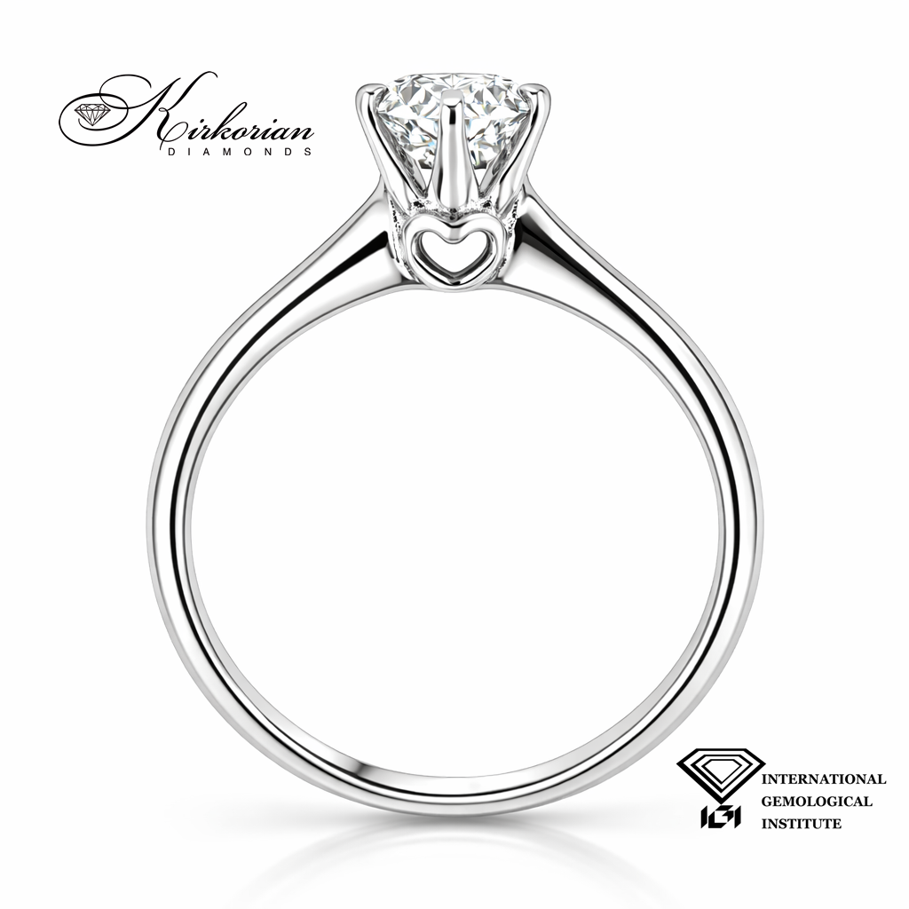 годежен пръстен с диамант 0.50 ct IGI бяло злато 18k страничен профил K643