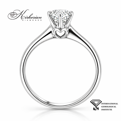 годежен пръстен с диамант 0.50 ct IGI бяло злато 18k страничен профил K643