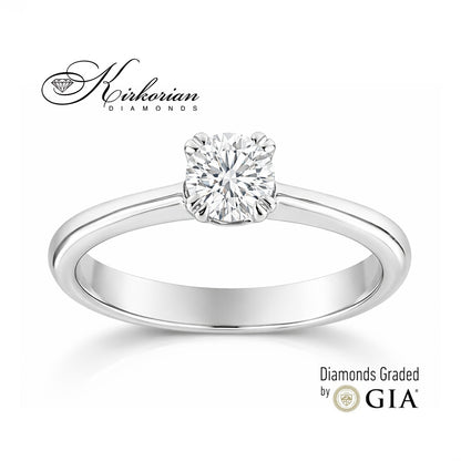Годежен пръстен K646A от жълто злато с диамант 0.30ct D/VS2 GIA