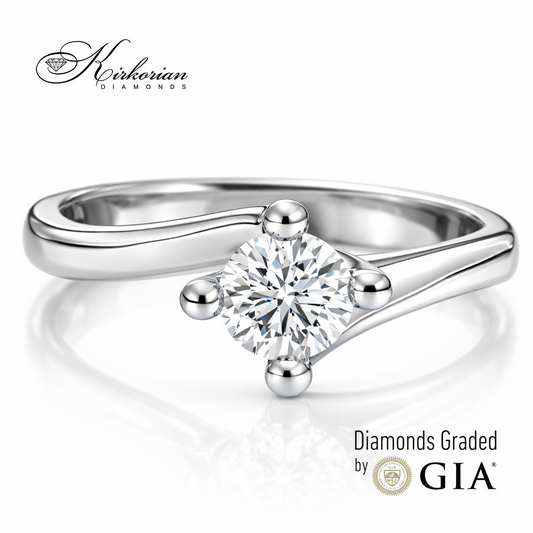 Годежен пръстен от бяло злато с диамант 0.50ct GIA – модел K647