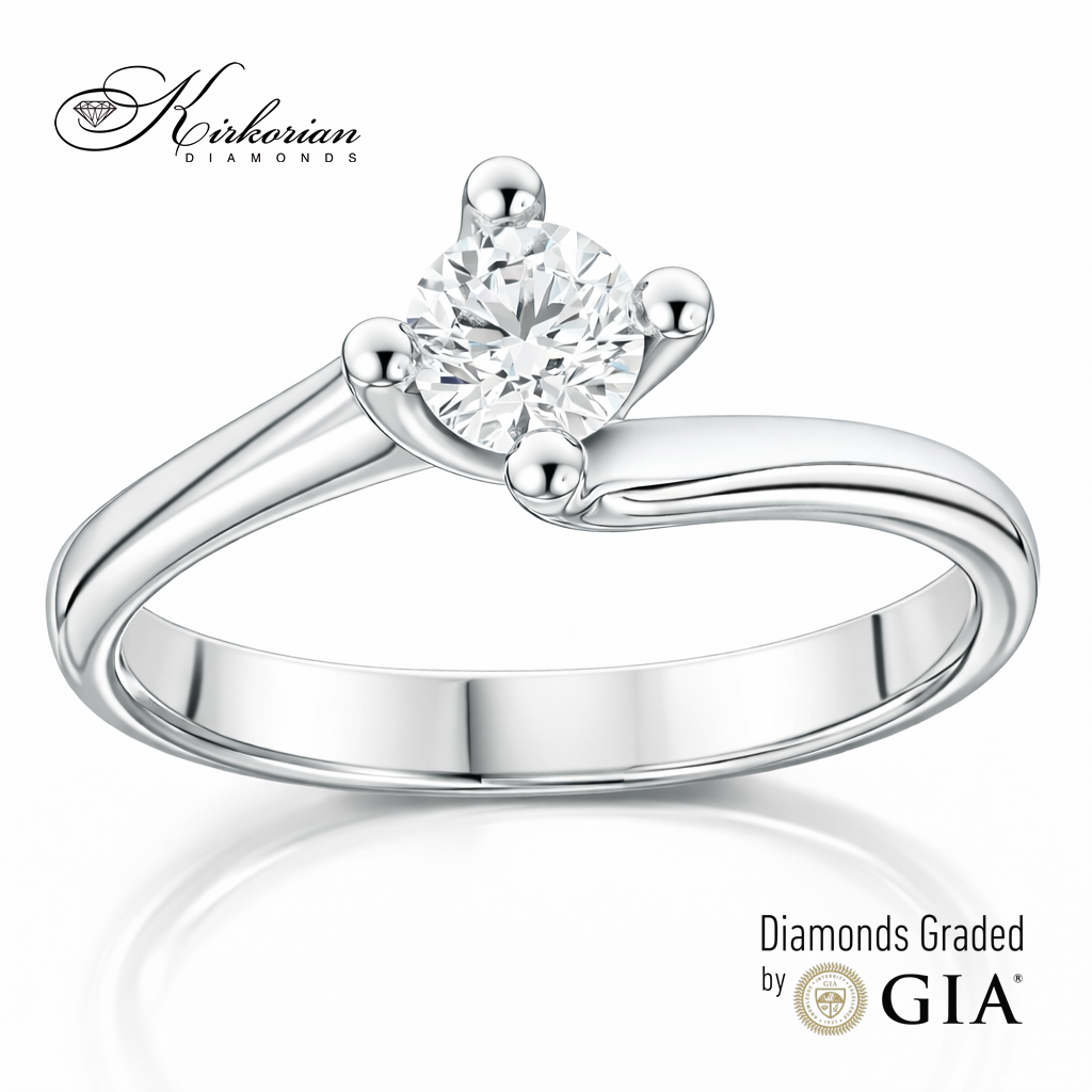 Годежен пръстен от бяло злато с диамант 0.50ct GIA – модел K647