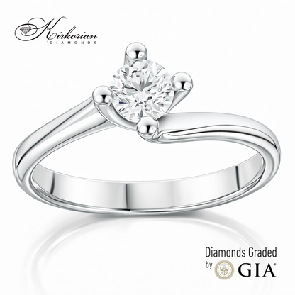 Годежен пръстен от бяло злато с диамант 0.50ct GIA – модел K647