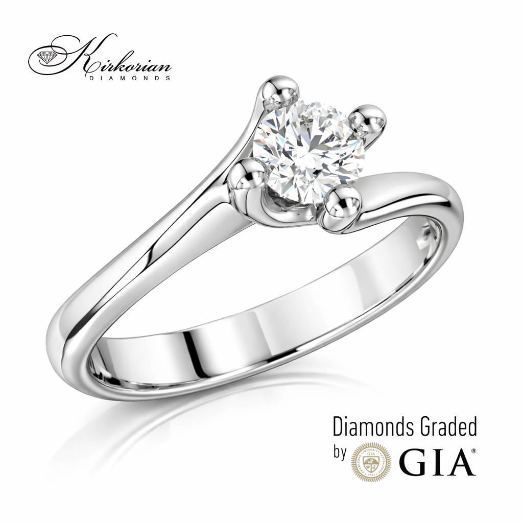 Годежен пръстен от бяло злато с диамант 0.50ct GIA – модел K647