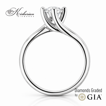 Годежен пръстен от бяло злато с диамант 0.50ct GIA – модел K647