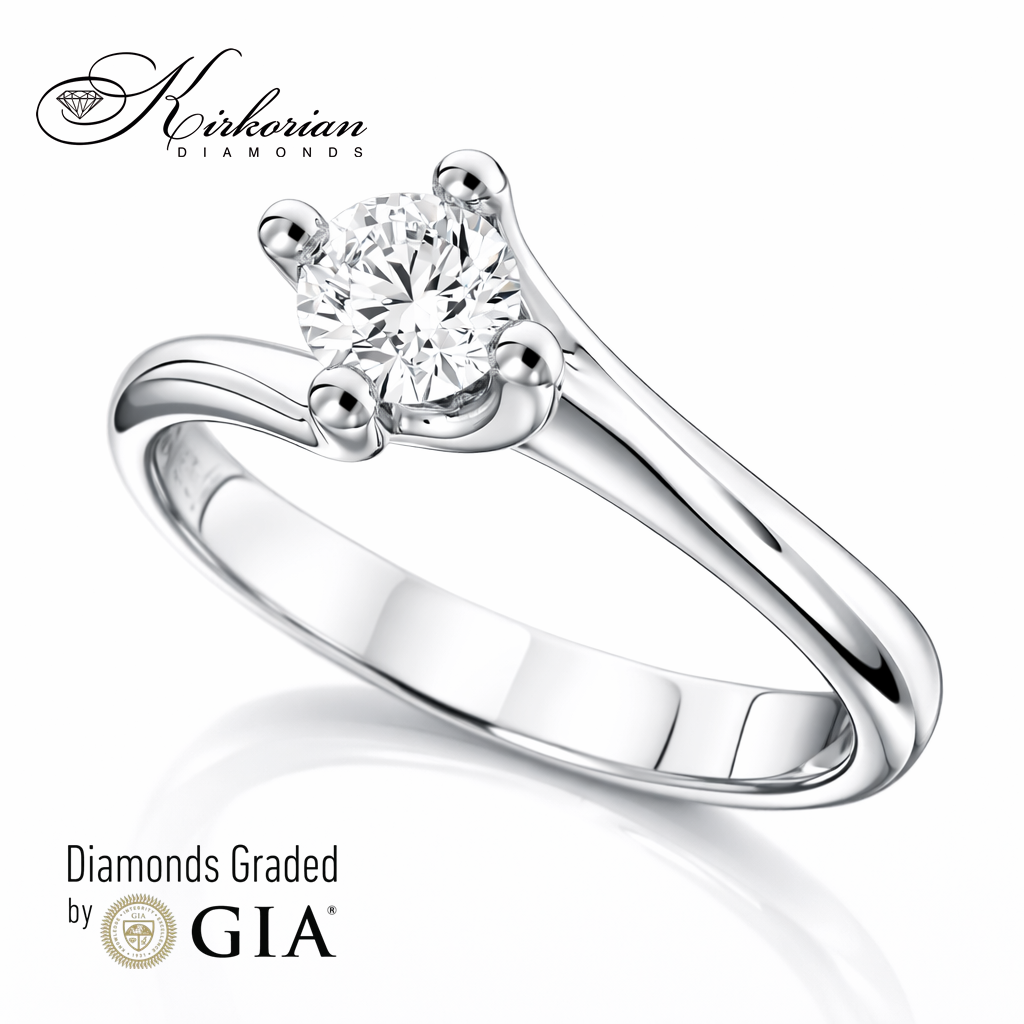 Годежен пръстен от бяло злато с диамант 0.50ct GIA – модел K647