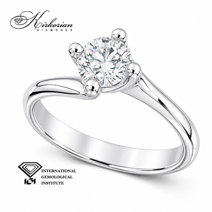 Луксозен солитер пръстен с диамант 0.80 ct цвят G чистота VVS2