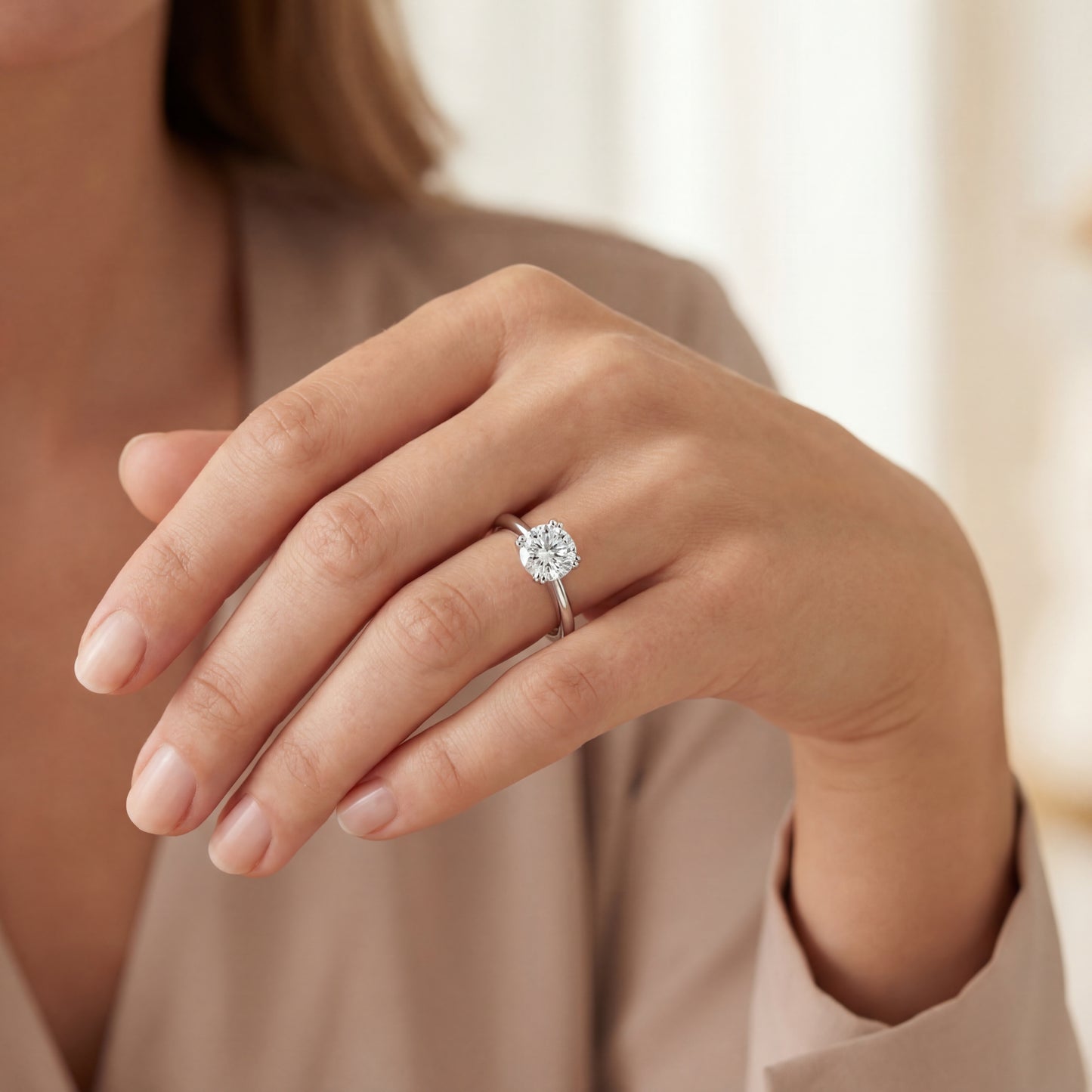 Годежен пръстен от бяло злато 14k с диамант 1.50ct GIA – модел K651