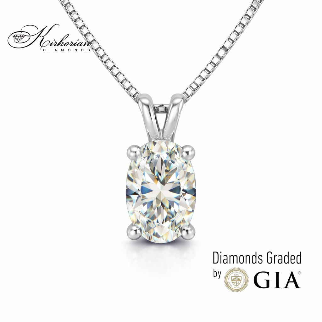 диамантено колие 0.50 ct GIA овален диамант