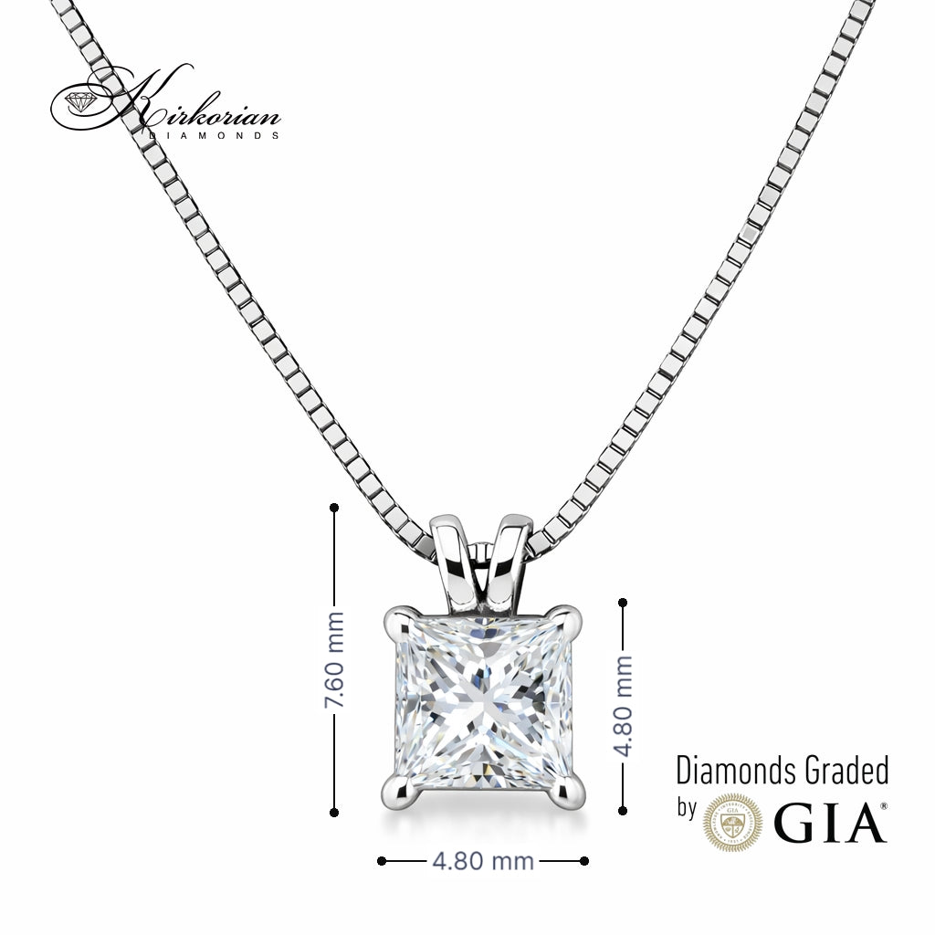 луксозно колие с princess диамант 0.30 ct