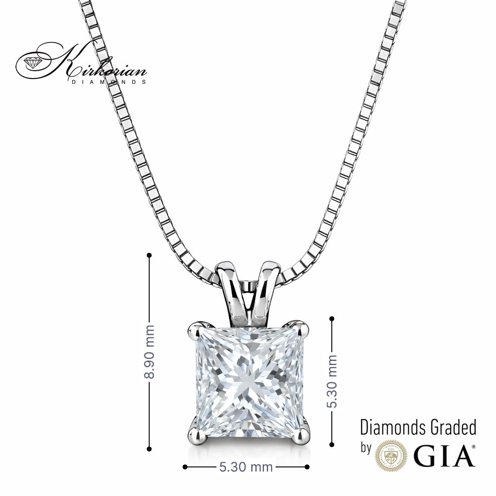 луксозно колие с princess диамант 0.50 ct