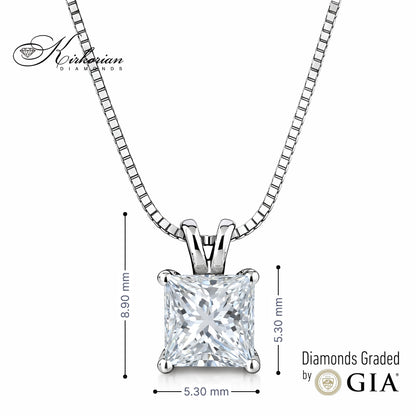 луксозно колие с princess диамант 0.50 ct