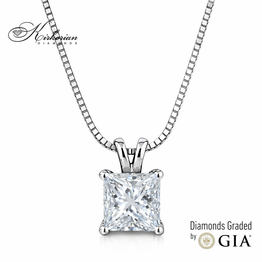 колие с princess диамант 0.50 ct бяло злато 14k kirkorian diamonds