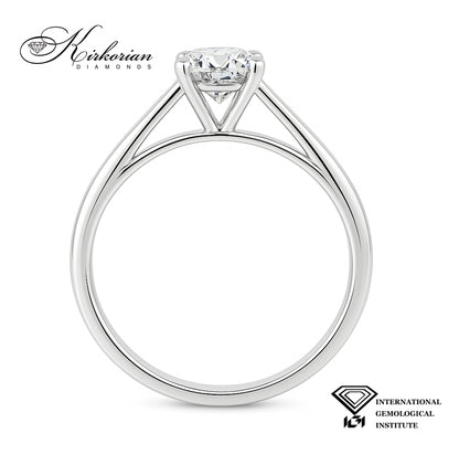 Класически годежен пръстен от бяло злато с диамант 1.00ct IGI KD673