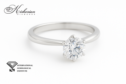 Годежен пръстен LG572 | 0.70ct D VS1 | Бяло злато 14k | IGI Сертификат