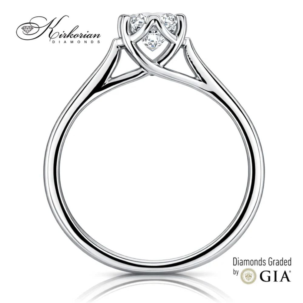 Класически годежен пръстен LG609 от бяло злато 14К с диамант 0.73 ct D VVS2 и брилянтен шлиф