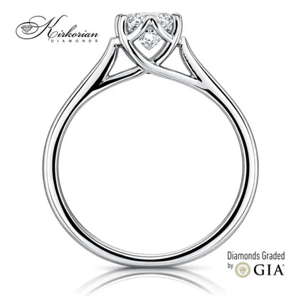 Класически годежен пръстен LG609 от бяло злато 14К с диамант 0.73 ct D VVS2 и брилянтен шлиф