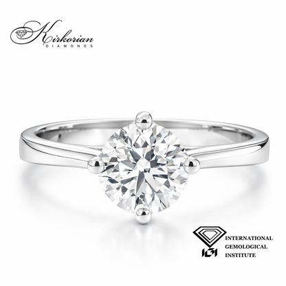 Годежен пръстен с диамант 1.00ct | Бяло злато 14k | IGI сертификат – Модел LG614