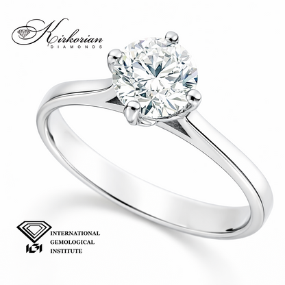 Годежен пръстен с диамант 1.00ct | Бяло злато 14k | IGI сертификат – Модел LG614