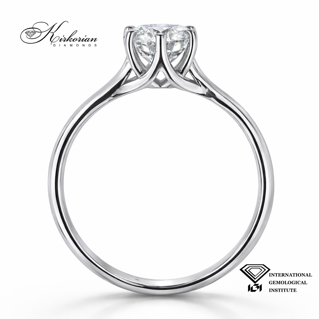 Елегантен годежен пръстен с 1.03ct лабораторно отгледан диамант | 14K бяло злато | Код: LG626A