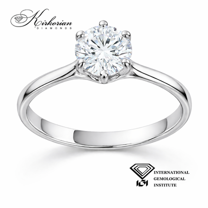 Елегантен годежен пръстен с 1.03ct лабораторно отгледан диамант | 14K бяло злато | Код: LG626A