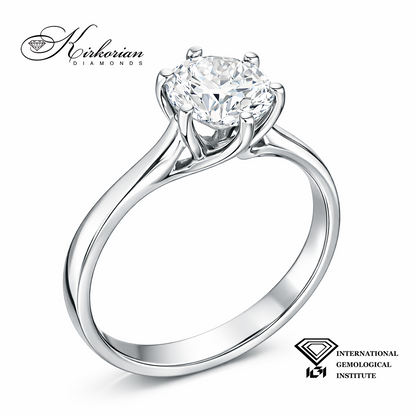 Елегантен годежен пръстен с 1.03ct лабораторно отгледан диамант | 14K бяло злато | Код: LG626A