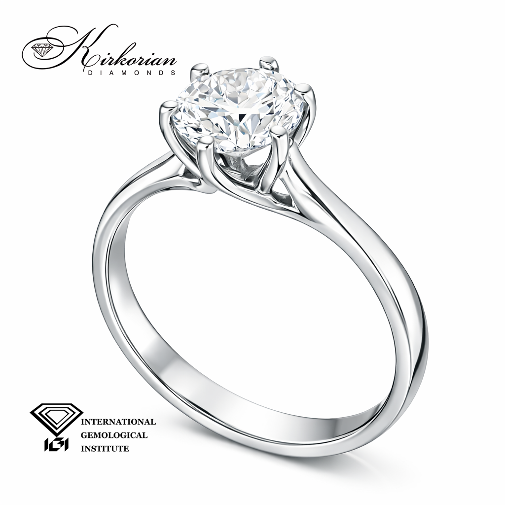 Елегантен годежен пръстен с 1.03ct лабораторно отгледан диамант | 14K бяло злато | Код: LG626A