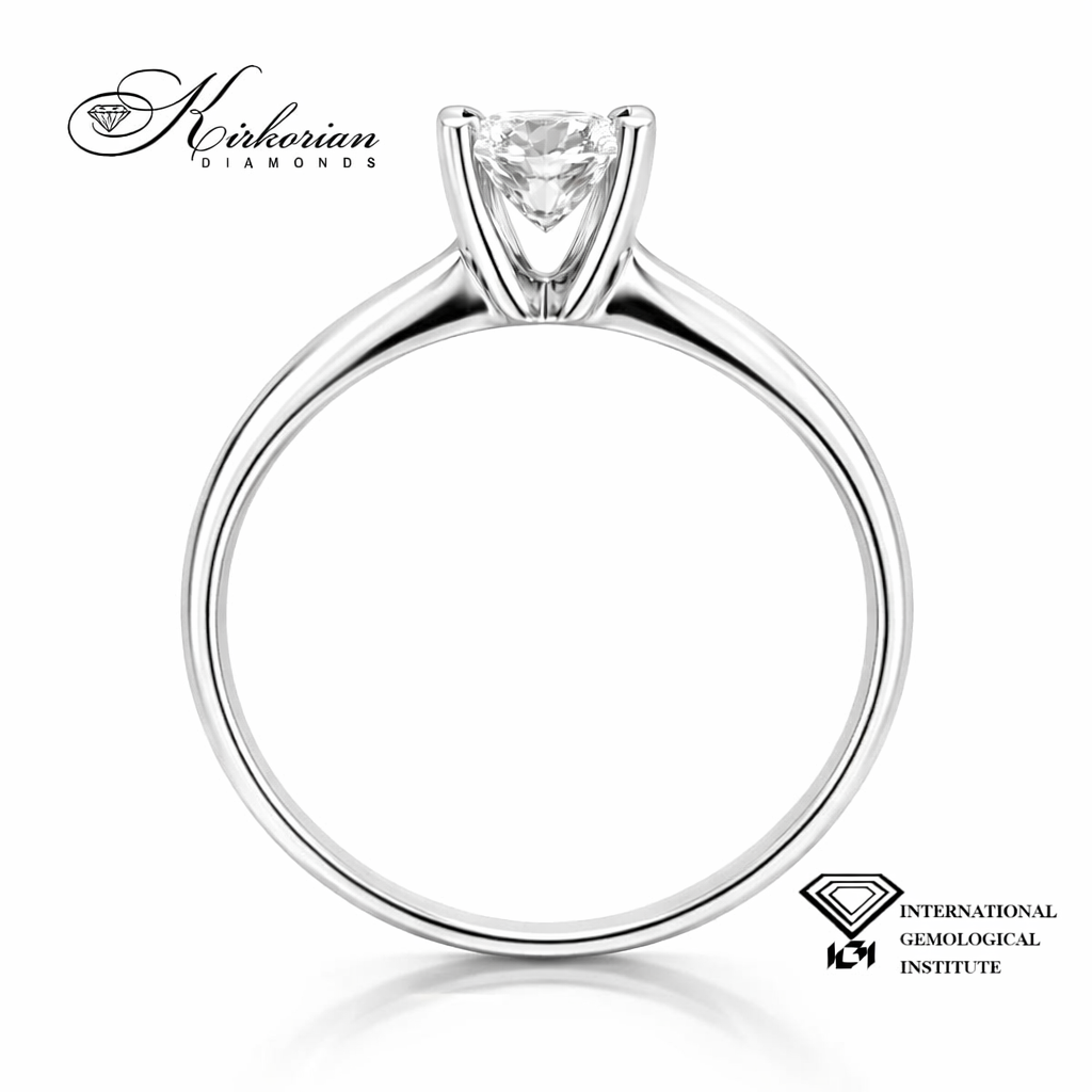 Годежен пръстен от бяло злато 14К с лабораторен диамант 0.50 ct IGI D/VVS2 – цени от производител