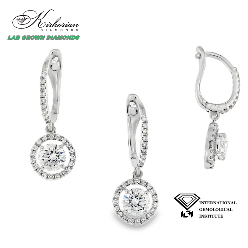 Обеци с Lab Grown диаманти 1.30ct | Бяло злато 18k | IGI сертификат – LGSJE4264