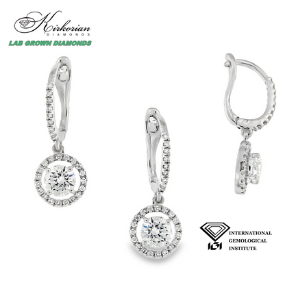 Обеци с Lab Grown диаманти 1.30ct | Бяло злато 18k | IGI сертификат – LGSJE4264