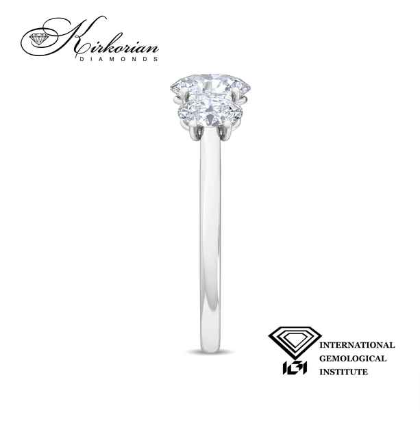 Годежен пръстен от бяло злато 14k с Lab Grown овални диаманти 1.57ct – IGI сертификат | Модел LGSJR54472