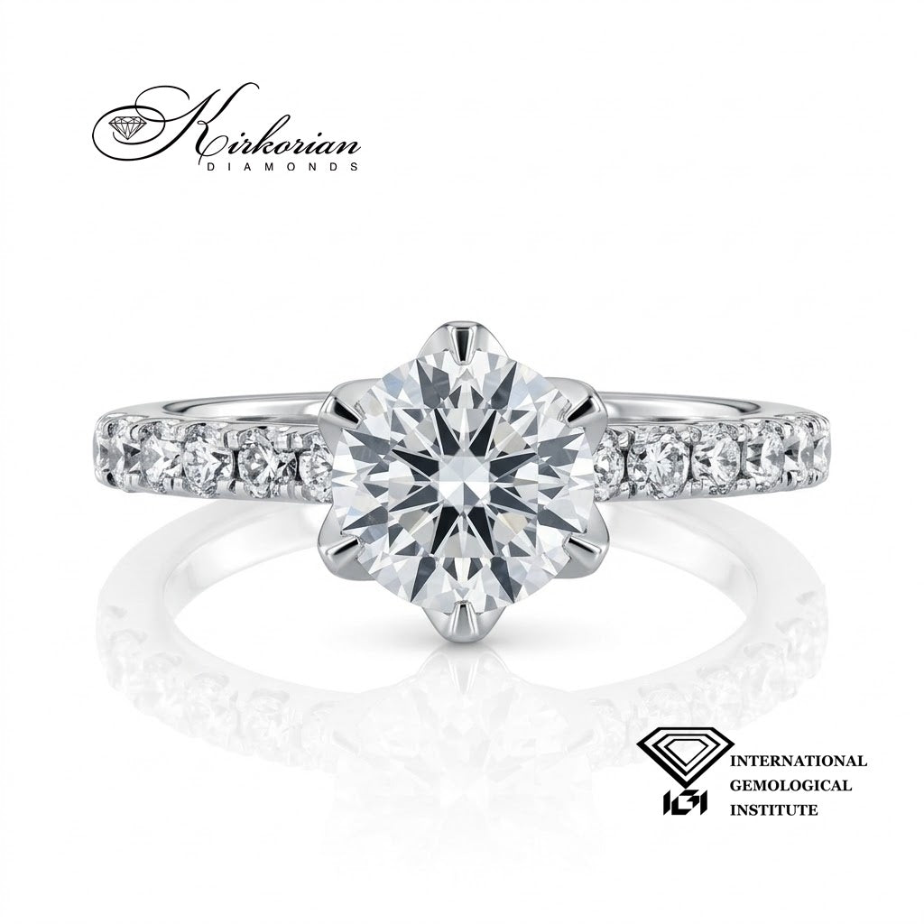 Годежен пръстен с лабораторен диамант 1,50 ct E VS2, изглед отпред – LGSJR59265