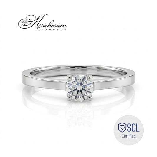 Преден изглед на пръстен солитер LR11386AF с диамант 0.30 ct в четиризъбна каса