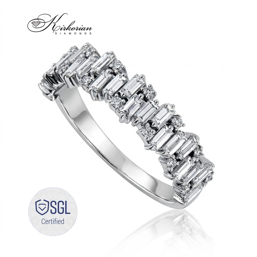Side view of white gold diamond wedding band – LR11565
