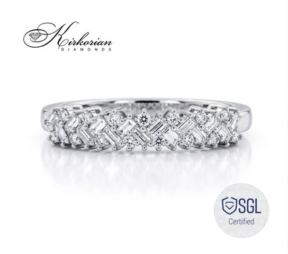 Годежен пръстен и брачна халка с естествени диаманти 0.34 ct LR11780
