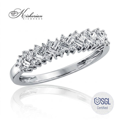  Годежен пръстен от бяло злато 14K с естествени диаманти 0.34 ct и SGL сертификат – LR11780