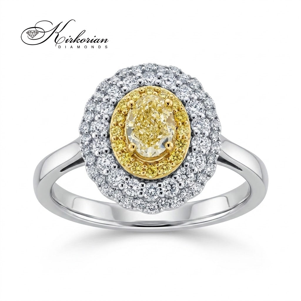 Пръстен LR11883AFV2 с естествени диаманти 0.98 ct, бели диаманти F–G и чистота SI