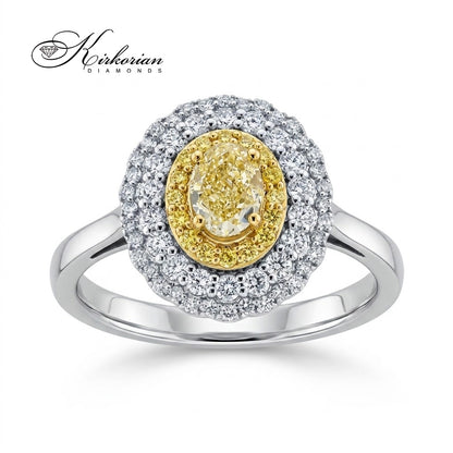 Пръстен LR11883AFV2 с естествени диаманти 0.98 ct, бели диаманти F–G и чистота SI