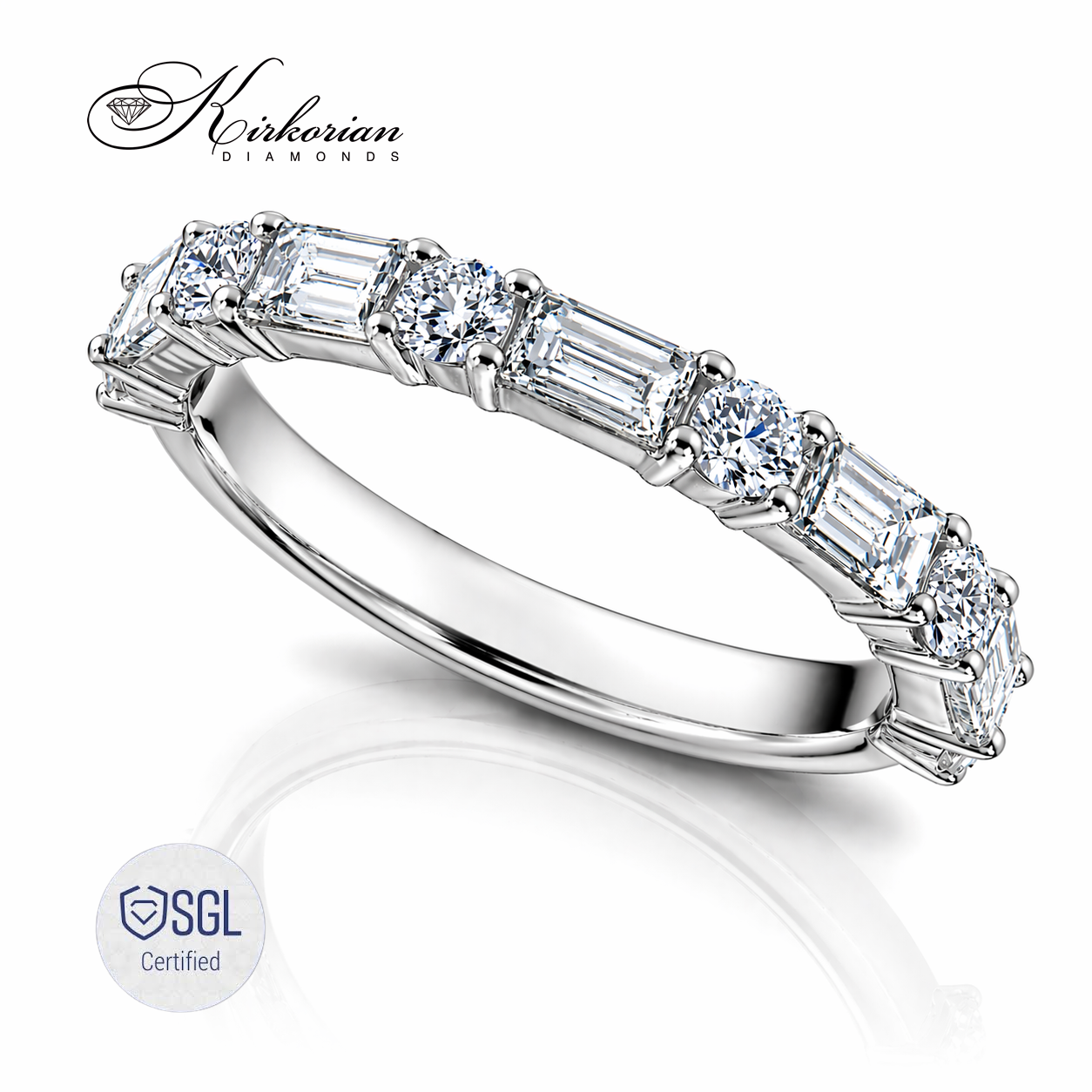Luxury eternity ring с baguette и round brilliant диаманти от KIRKORIAN DIAMONDS