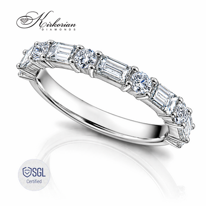 Luxury eternity ring с baguette и round brilliant диаманти от KIRKORIAN DIAMONDS