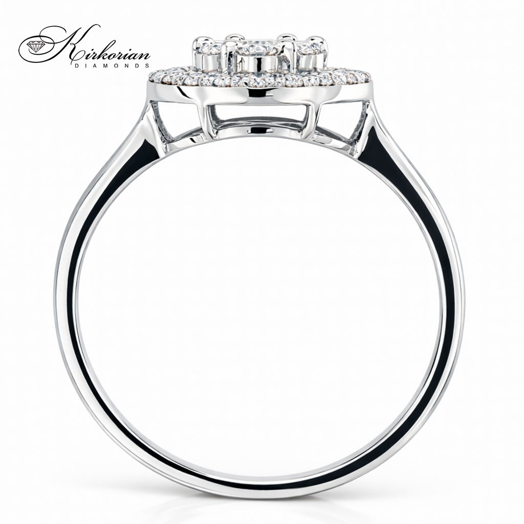 диамантен годежен пръстен от бяло злато 14к