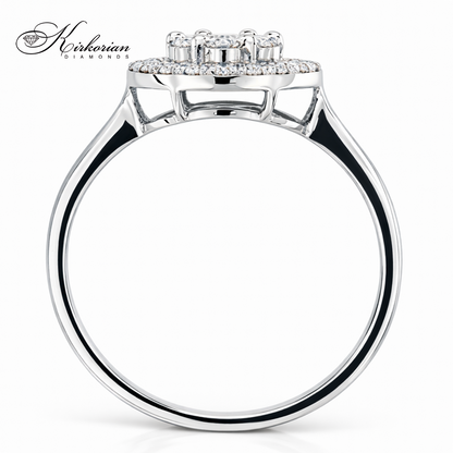 диамантен годежен пръстен от бяло злато 14к