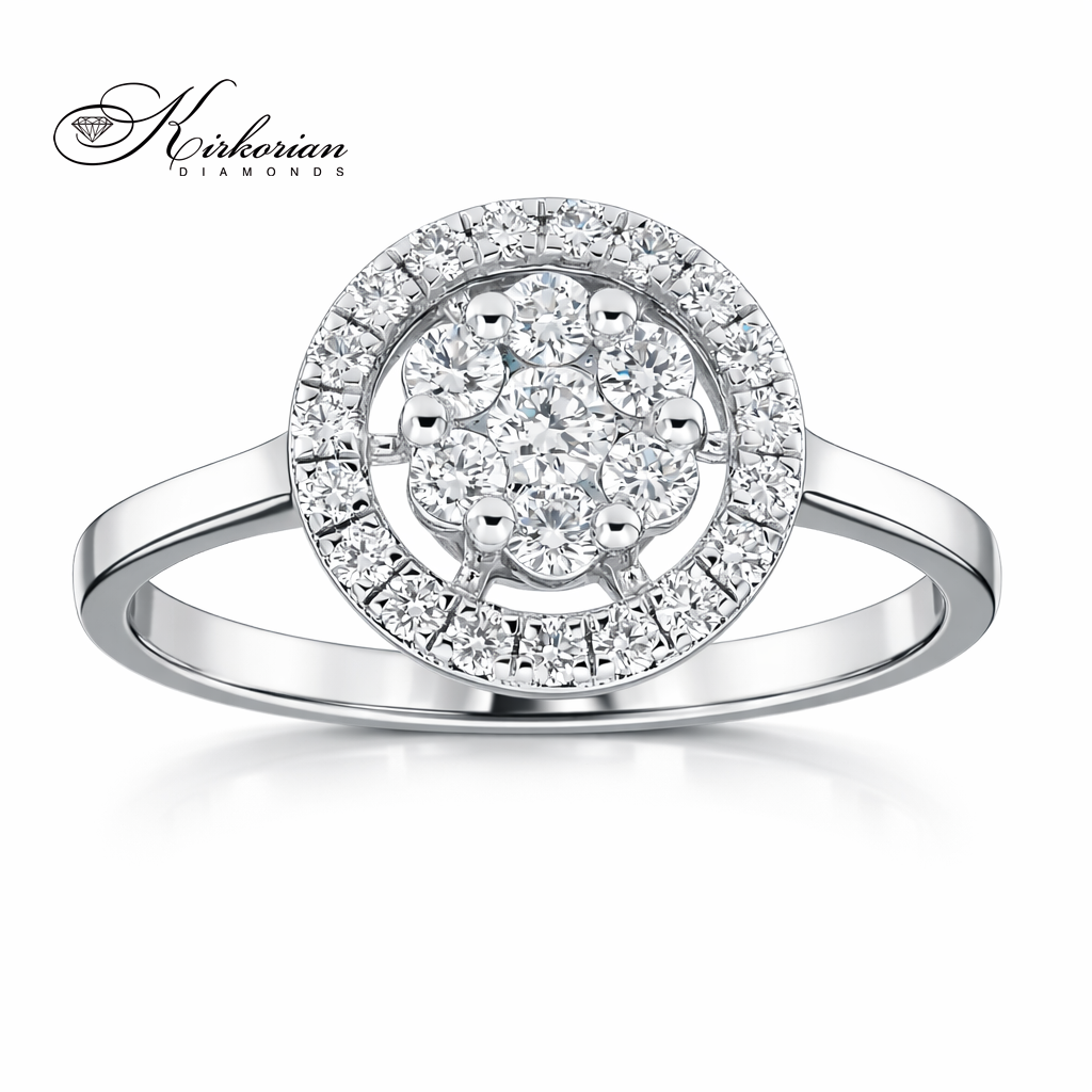 годежен пръстен с диаманти 0.45 ct бяло злато 14к kirkorian diamonds LR1443