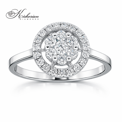 годежен пръстен с диаманти 0.45 ct бяло злато 14к kirkorian diamonds LR1443