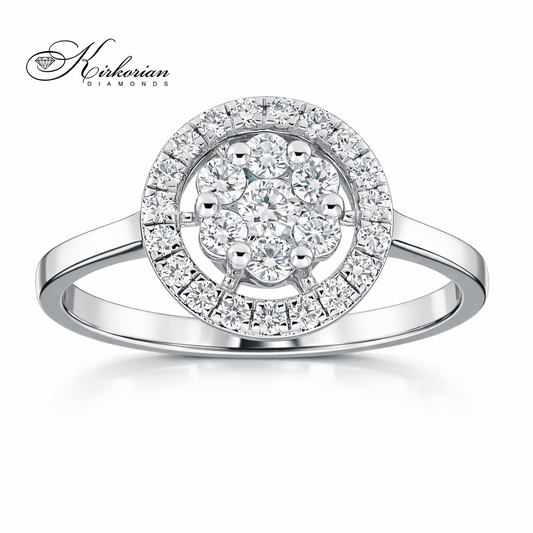 годежен пръстен с диаманти 0.45 ct бяло злато 14к kirkorian diamonds LR1443