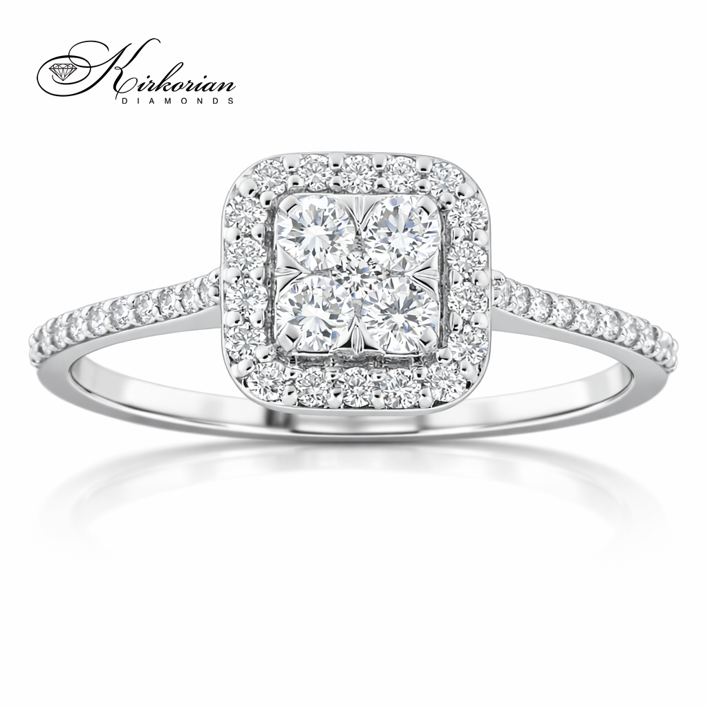 годежен пръстен с диаманти 0.44 ct бяло злато 14к kirkorian diamonds LR1531